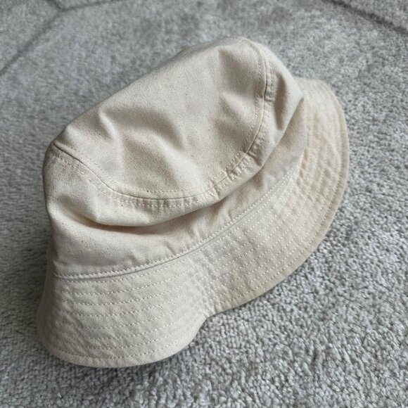 Madewell Off-White Cotton Canvas Bucket Hat Casual Summer Accessory M-L - Picture 4 of 4